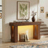 63 Inch Entryway Table with Socket and Sensor Light, Farmhouse Wooden Sofa Table behind Couch or Foyer Table, Narrow Console Table with Storage Shelf for Living Room, Entrance, Hallway, Easy Assembly
