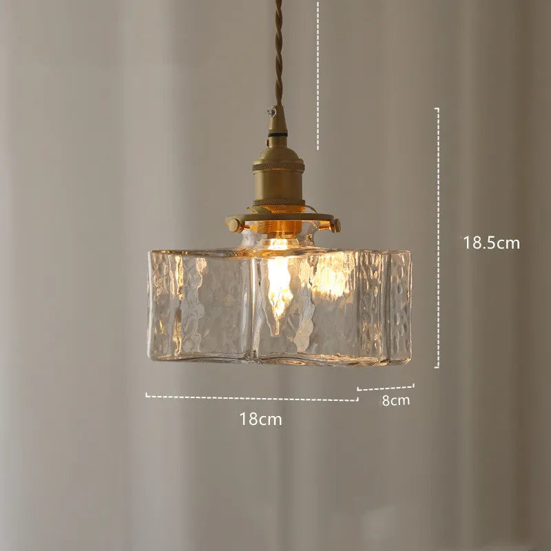 retro ribbed glass pendant light