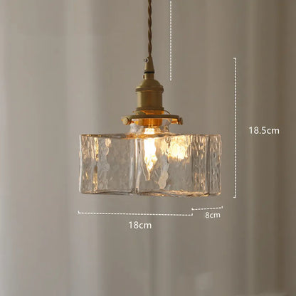 retro ribbed glass pendant light