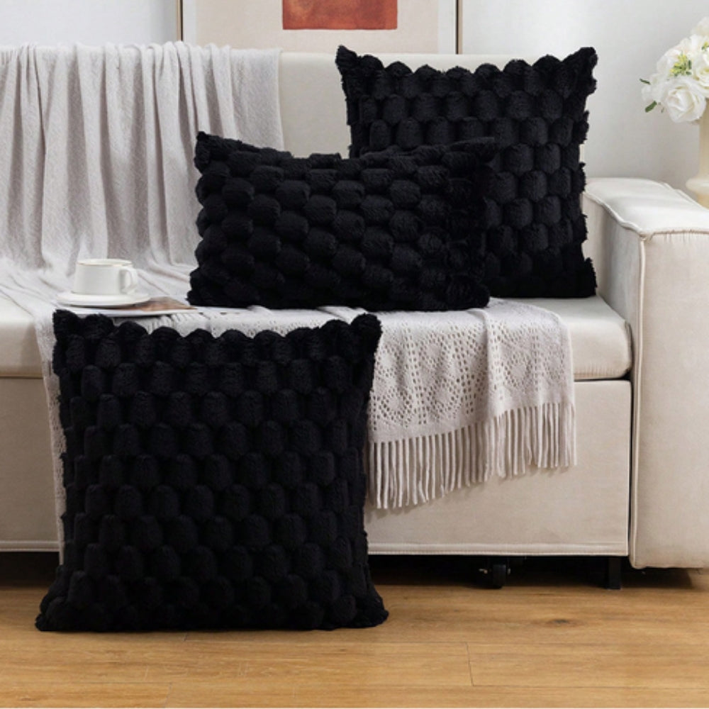 Plush Cushion Cover – 3D Texture – Cotton Polyester Blend