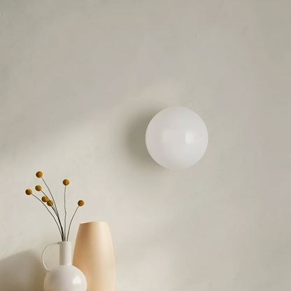 Round Glass Wall Light – Frosted Glass – Warm Light