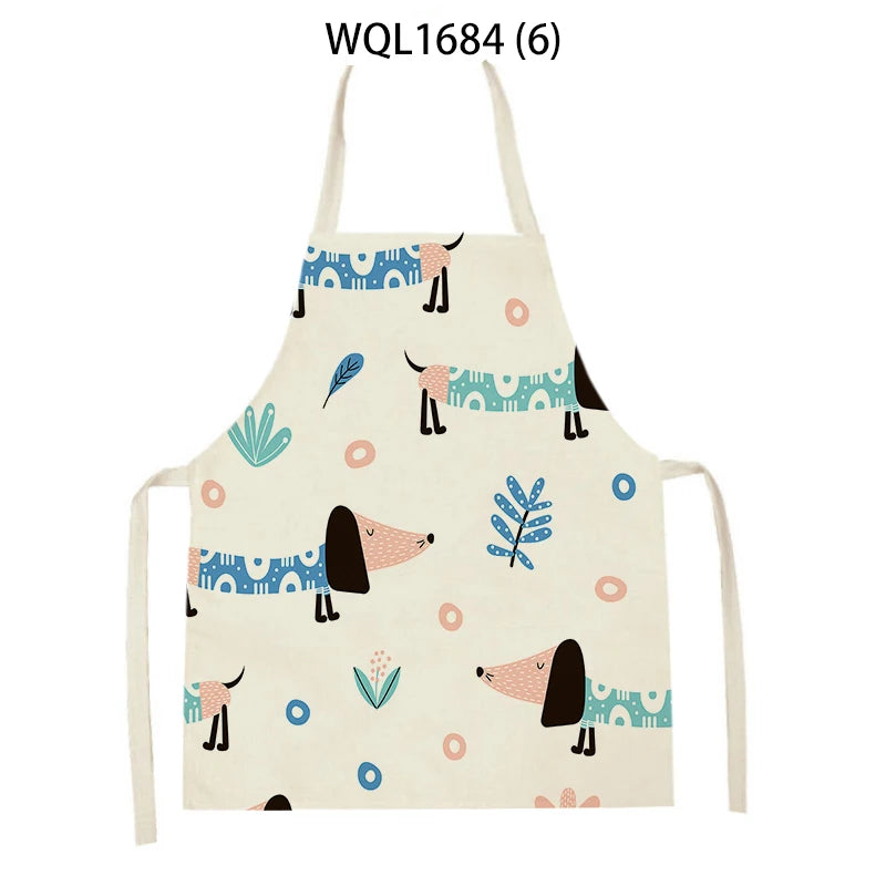 1Pcs Kitchen Apron Dachshund Animal Printed Sleeveless Cute Dachshund Aprons for Men Women Home Cleaning Tools 55*68Cm Tablier
