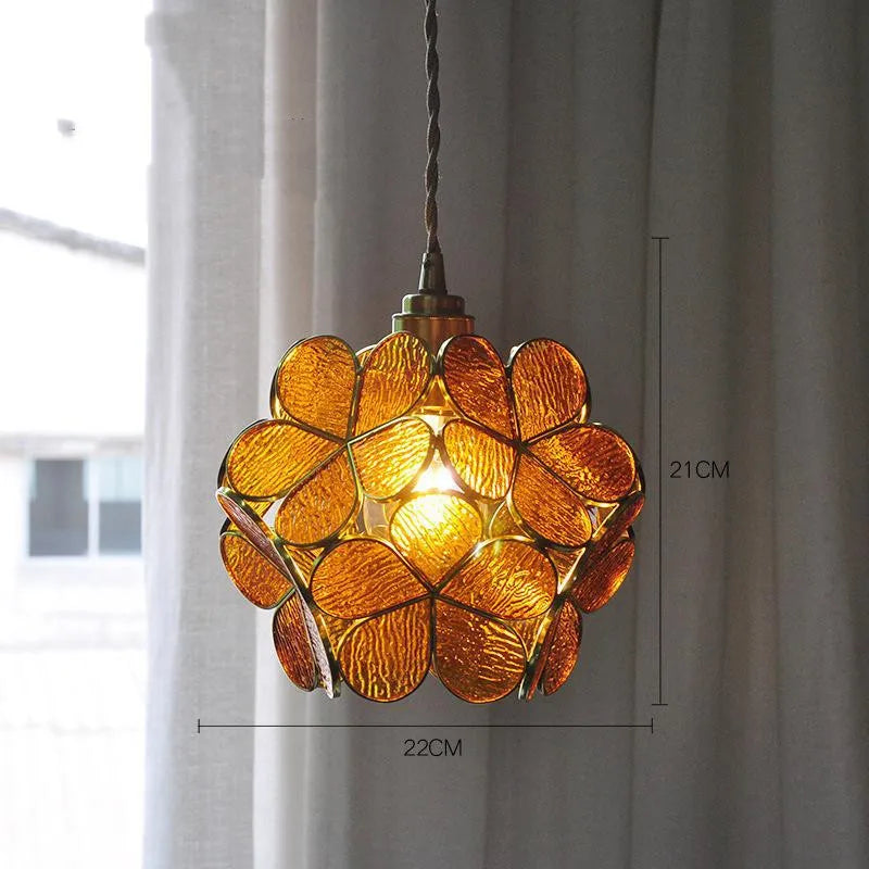 Glass Pendant Light Flower Design