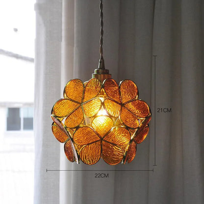 Glass Pendant Light Flower Design