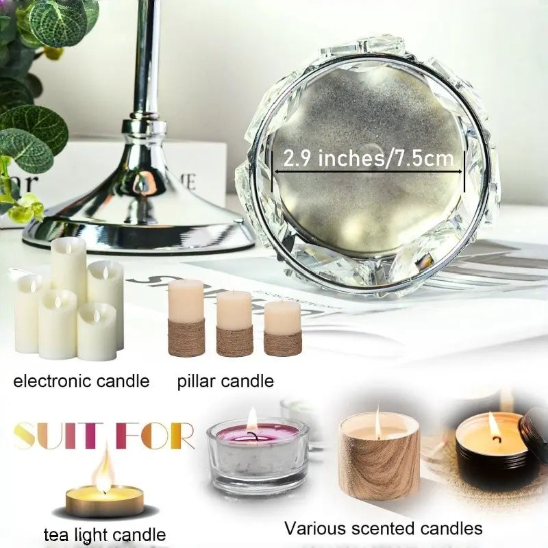 Crystal Candlesticks Set of 3, Candle Holder Set, Crystal Material, Angel Design Wedding & Home Decor, Interior Decoration Accessories, Decoration Items, Perfect for Special Occasions, Stylish Table Centerpieces, Crystal Candle Holders
