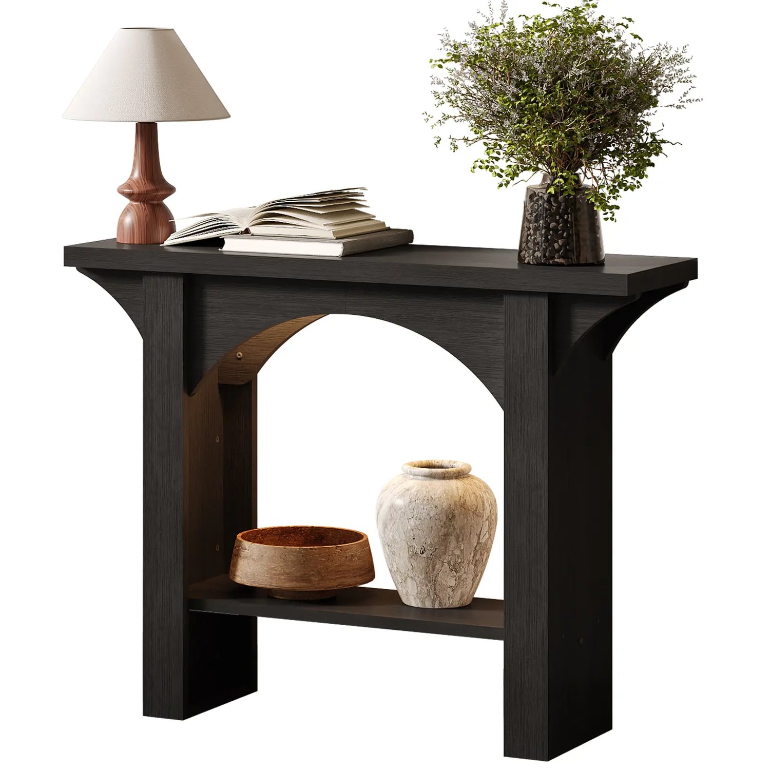 Console Table, Entryway Table with LED Light 39-Inch Sikaic Modern Narrow Wood Hallway Tables behind Couch Sofa Tables for Living Room, Entryway, Foyer