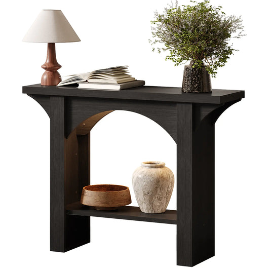 Console Table, Entryway Table with LED Light 39-Inch Sikaic Modern Narrow Wood Hallway Tables behind Couch Sofa Tables for Living Room, Entryway, Foyer
