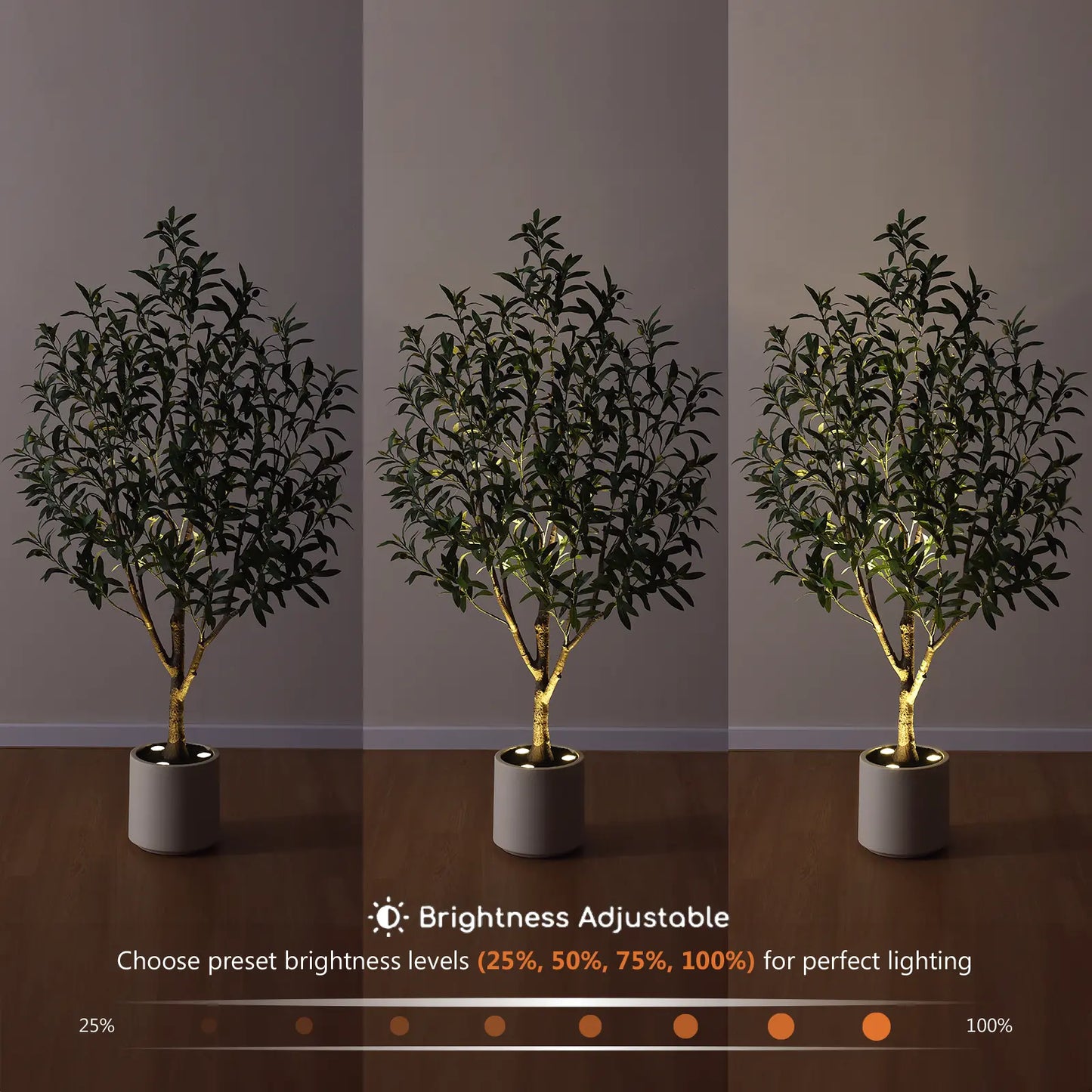 Verinatural 5FT Artificial Olive Tree with Remote LED Spotlights – Realistic Faux Olive Tree in White Planter for Indoor Home, Living Room, Bedroom & Office Decor (VN214)