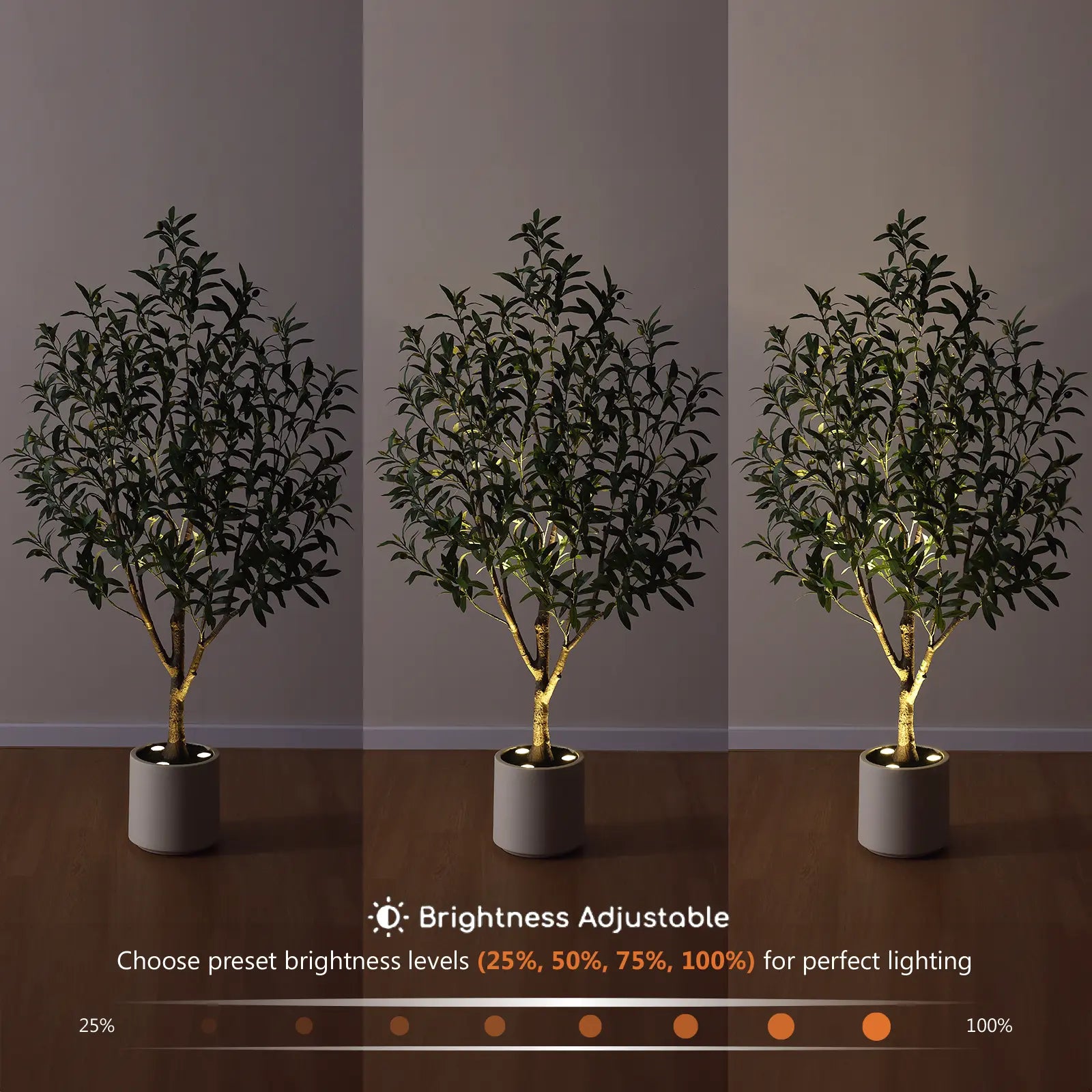 Verinatural 5FT Artificial Olive Tree with Remote LED Spotlights – Realistic Faux Olive Tree in White Planter for Indoor Home, Living Room, Bedroom & Office Decor (VN214)