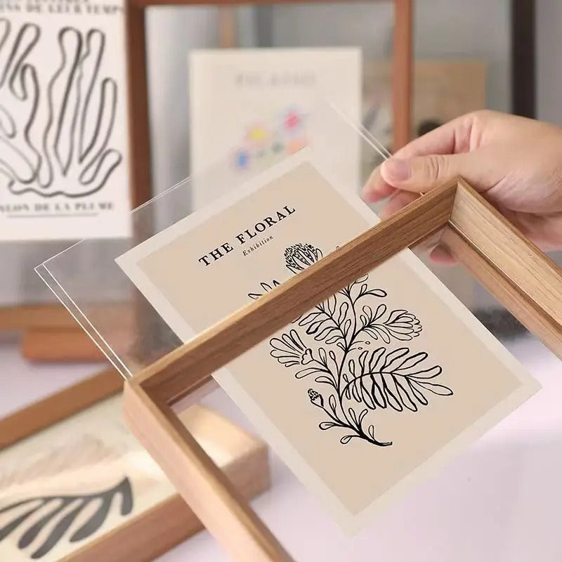 minimalist wooden poster frame