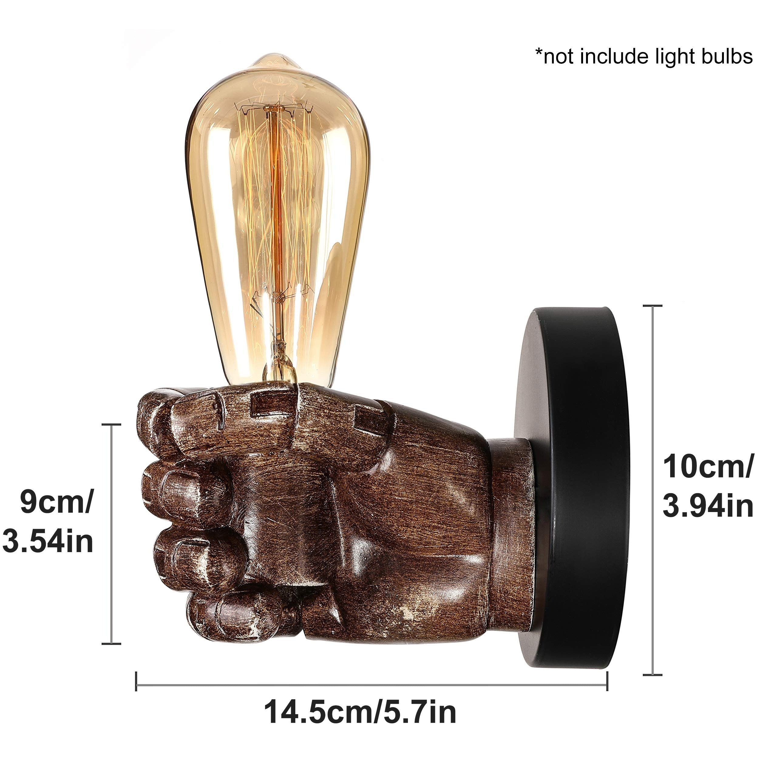 Hand Wall Sconce – Resin – E26 – Industrial Wall Light