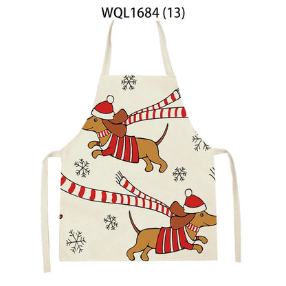 1Pcs Kitchen Apron Dachshund Animal Printed Sleeveless Cute Dachshund Aprons for Men Women Home Cleaning Tools 55*68Cm Tablier