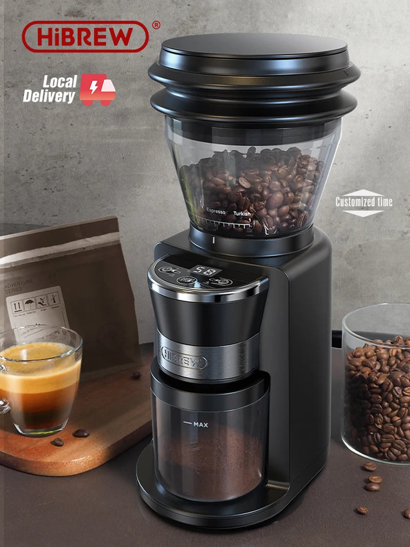 Coffee Mill Automatic Electric Coffee Grinder with 31 Gears for Espresso American Coffee Pour over Visual Bean Storage G3