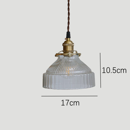 vintage ribbed glass pendant light
