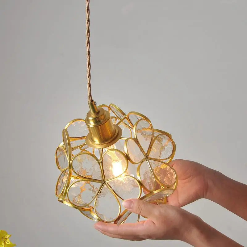Glass Pendant Light Flower Design