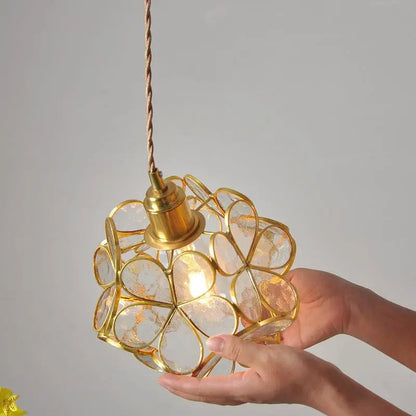 Glass Pendant Light Flower Design