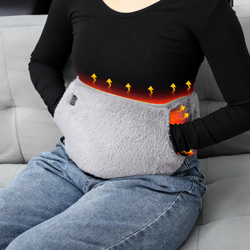 Electric Heating Belt 2-In-1 Hand Warmer Uterus Heating Pad for Waist Menstrual Period Pain Relief Belt Graphene Heating Pad