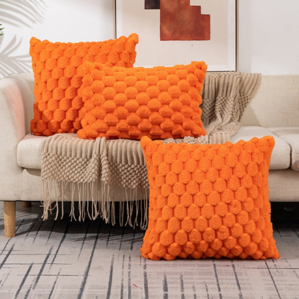 Plush Cushion Cover – 3D Texture – Cotton Polyester Blend