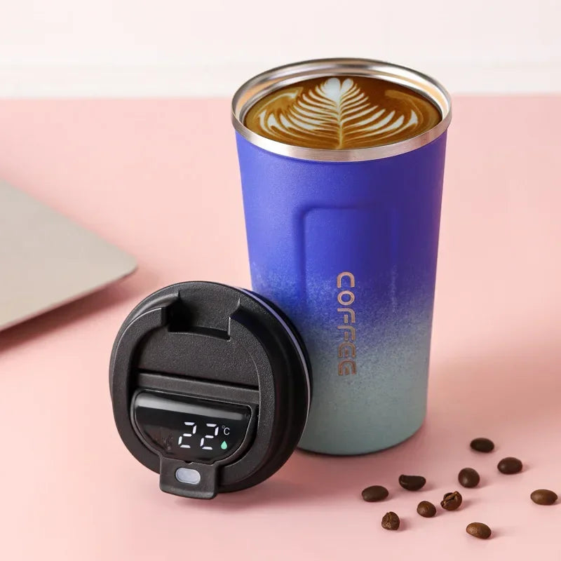 380/510Ml Thermos Coffee Mug Stainless Steel Coffee Cup Temperature Display Vacuum Flask Thermal Tumbler Insulated Water Bottle