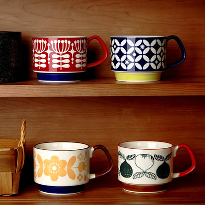 Retro Coffee Mug – Ceramic – 300ml – Mid-Century Design