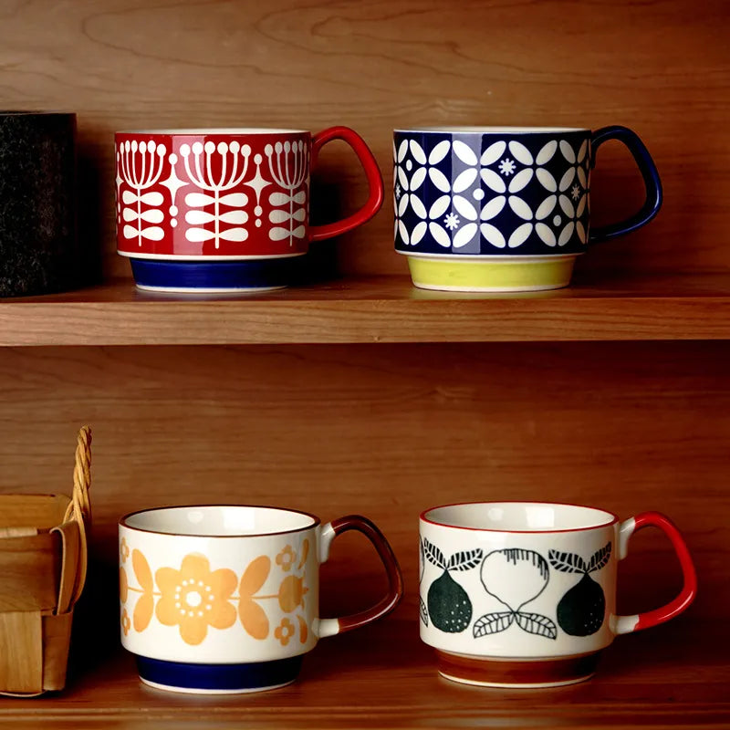 Retro Coffee Mug – Ceramic – 300ml – Mid-Century Design