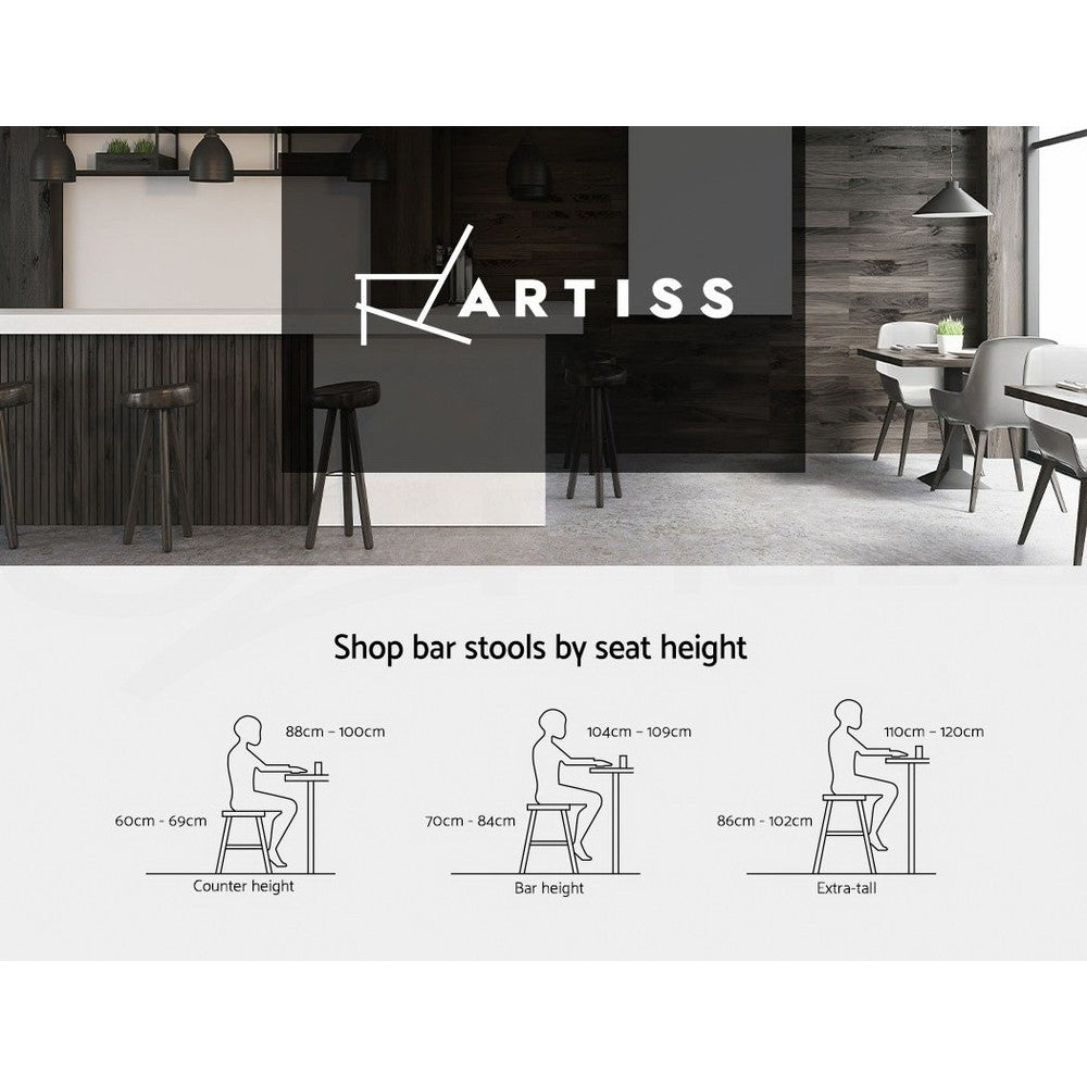 Artiss 4X Bar Stools Kitchen Dining Chairs Counter Stool Linen Padded Metal