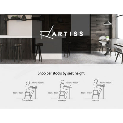 Artiss 4X Bar Stools Kitchen Dining Chairs Counter Stool Linen Padded Metal