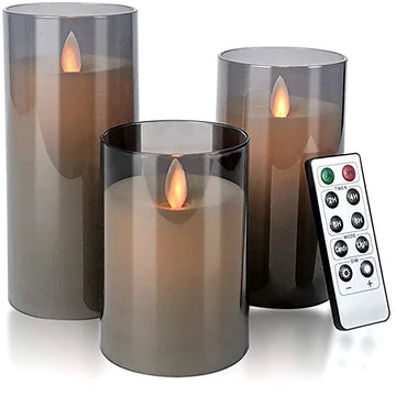 LED Lights for Home Electronic Candle LED Candle Decoration LED Glass Candle Full Set Remote Control Timer for Christmas Wedding