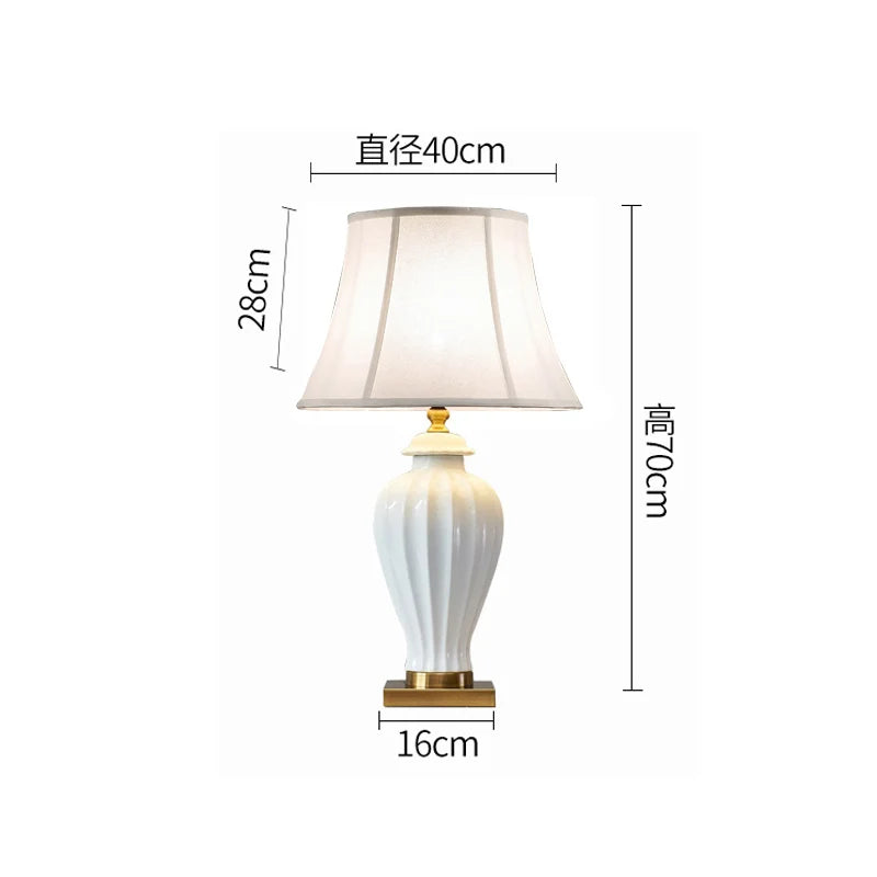 Table Lamp White Ceramic Lamp Bedside Table Room Decor Bedside Lamp Bedroom Night Light Light Fixture Mood Light