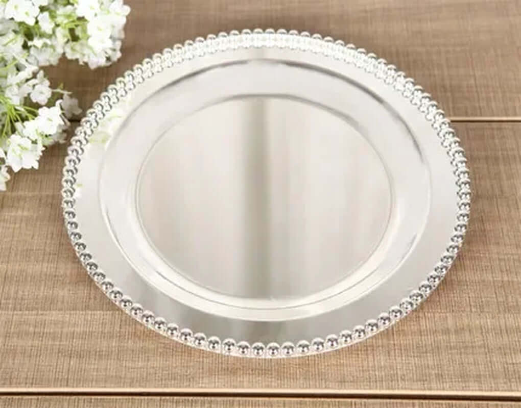 High-Grade 2/3 Layers Dessert Tray Silver Plated round Metal Cake Stand Cupcake Tray Wedding Party Decoration Cake Display Stand