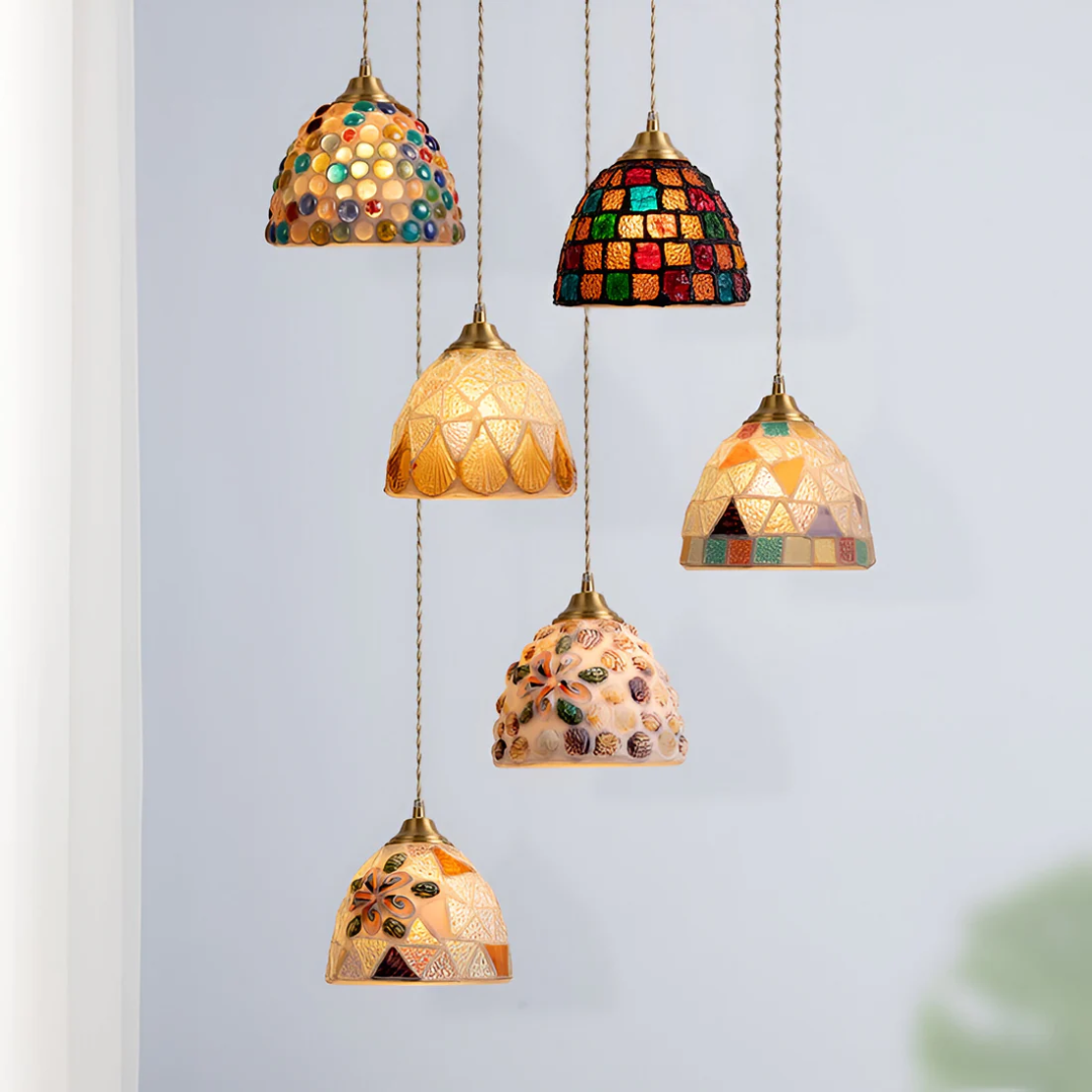 Retro Pendant Light Colourful Shell