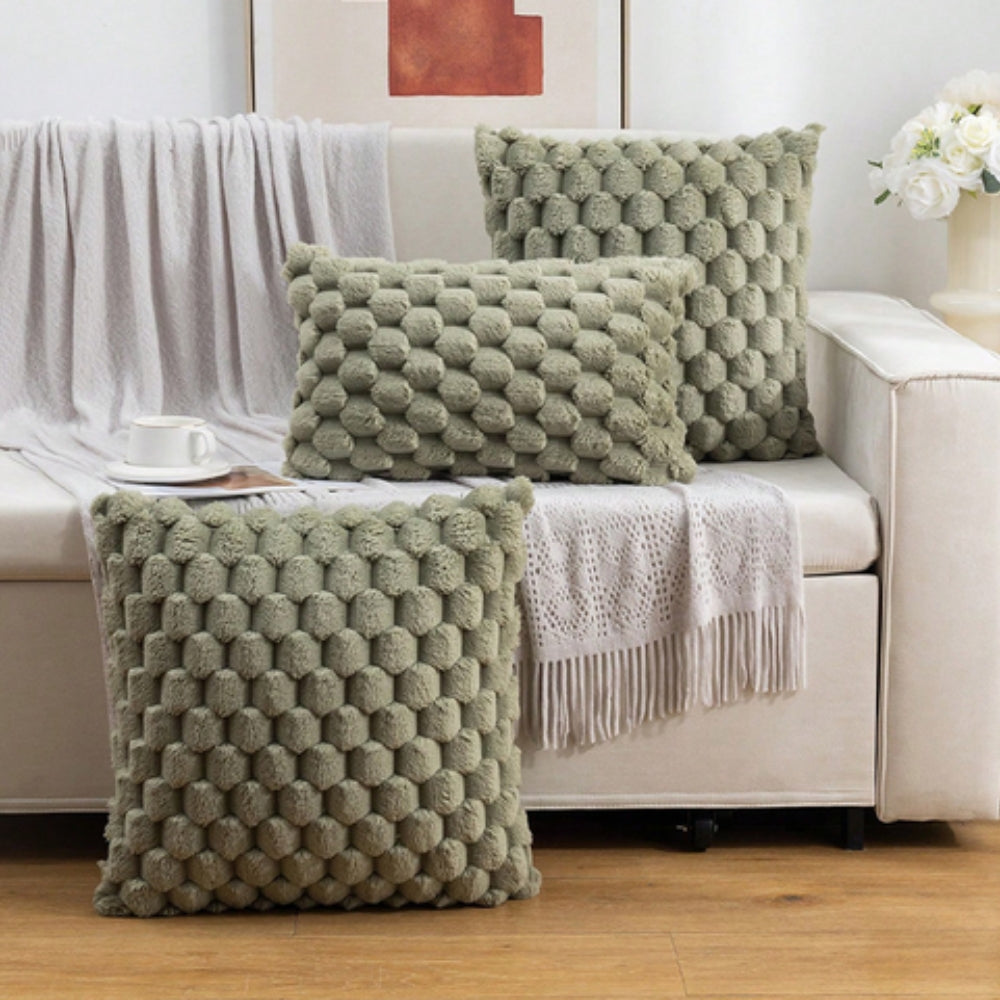 Plush Cushion Cover – 3D Texture – Cotton Polyester Blend