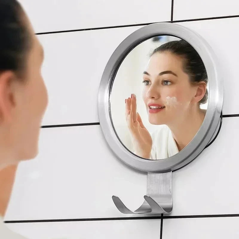 Bathroom Anti-Fog Mirror Powerful Suction Cup Bath Shower Mirrors Wall Mounted Make up Man Shaving Mirror with Shaver Holder