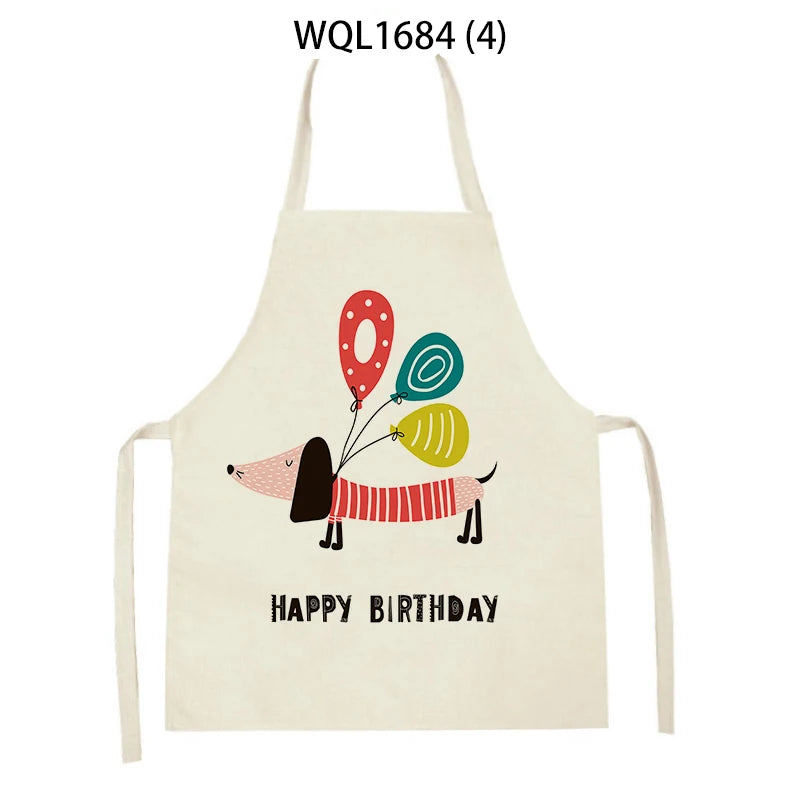 1Pcs Kitchen Apron Dachshund Animal Printed Sleeveless Cute Dachshund Aprons for Men Women Home Cleaning Tools 55*68Cm Tablier