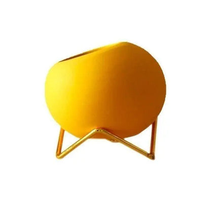 Ceramic Plant Pot Metal Stand Modern Design