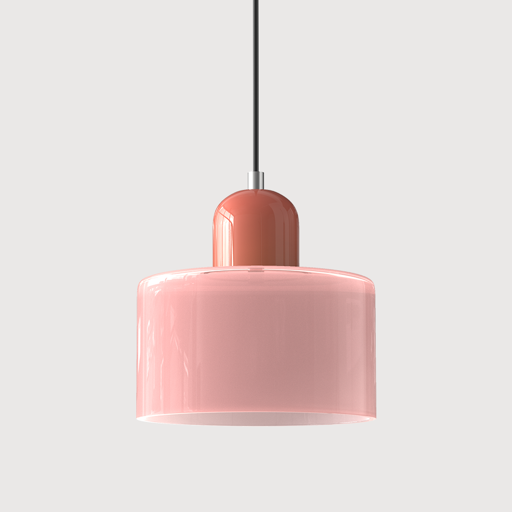 Glass Pendant Light – E27 – Coloured Glass – Adjustable Cable