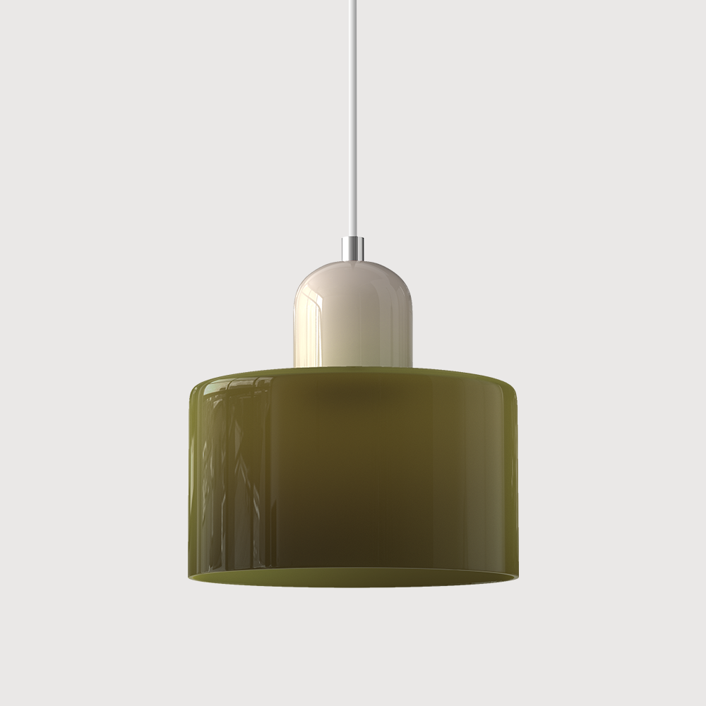 Glass Pendant Light – E27 – Coloured Glass – Adjustable Cable