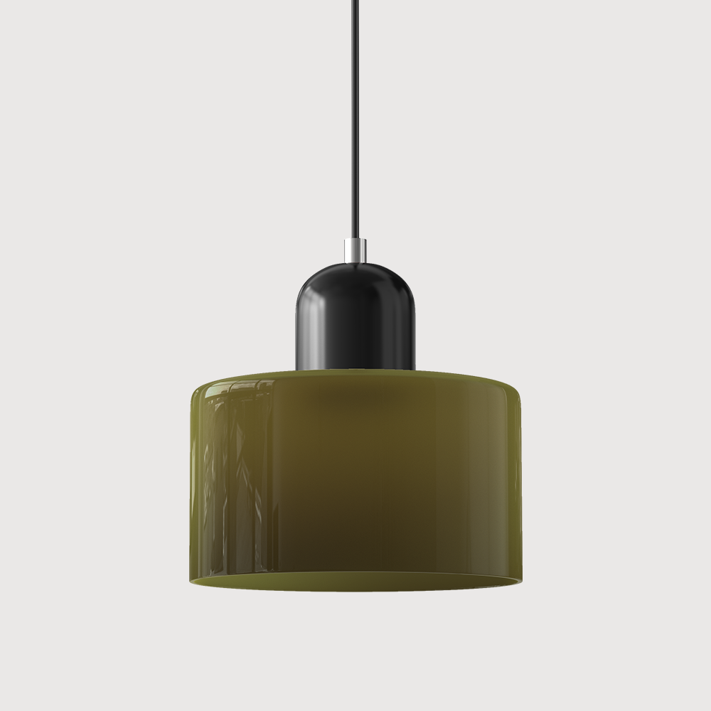 Glass Pendant Light – E27 – Coloured Glass – Adjustable Cable