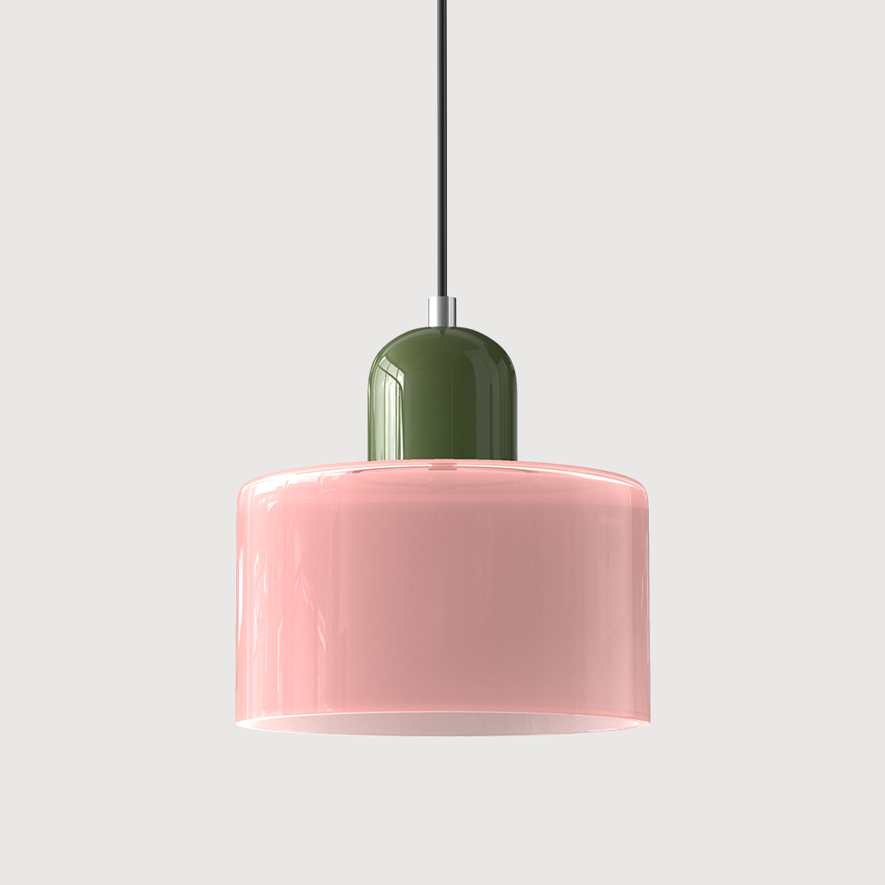 Glass Pendant Light – E27 – Coloured Glass – Adjustable Cable