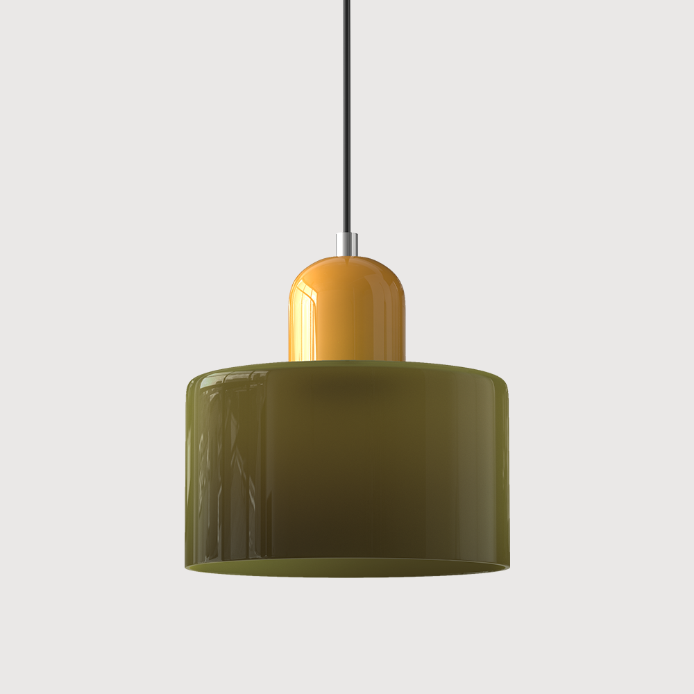 Glass Pendant Light – E27 – Coloured Glass – Adjustable Cable