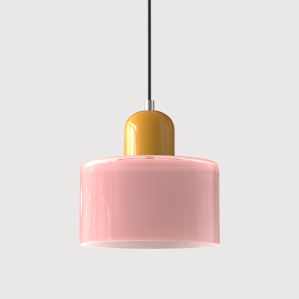 Glass Pendant Light – E27 – Coloured Glass – Adjustable Cable