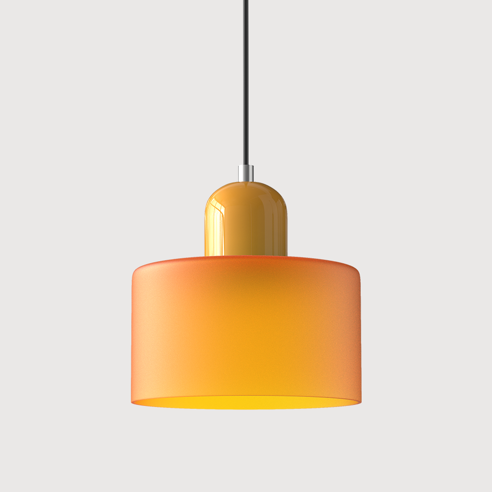 Glass Pendant Light – E27 – Coloured Glass – Adjustable Cable