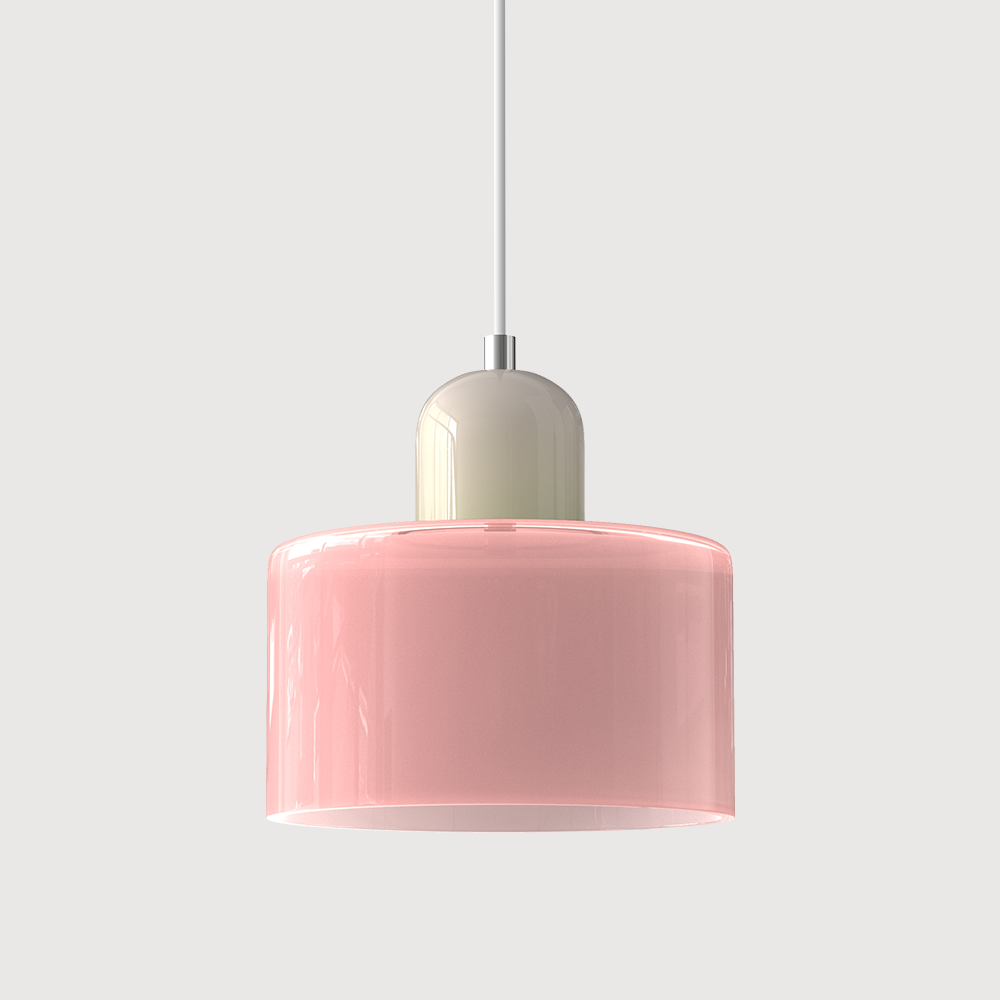 Glass Pendant Light – E27 – Coloured Glass – Adjustable Cable