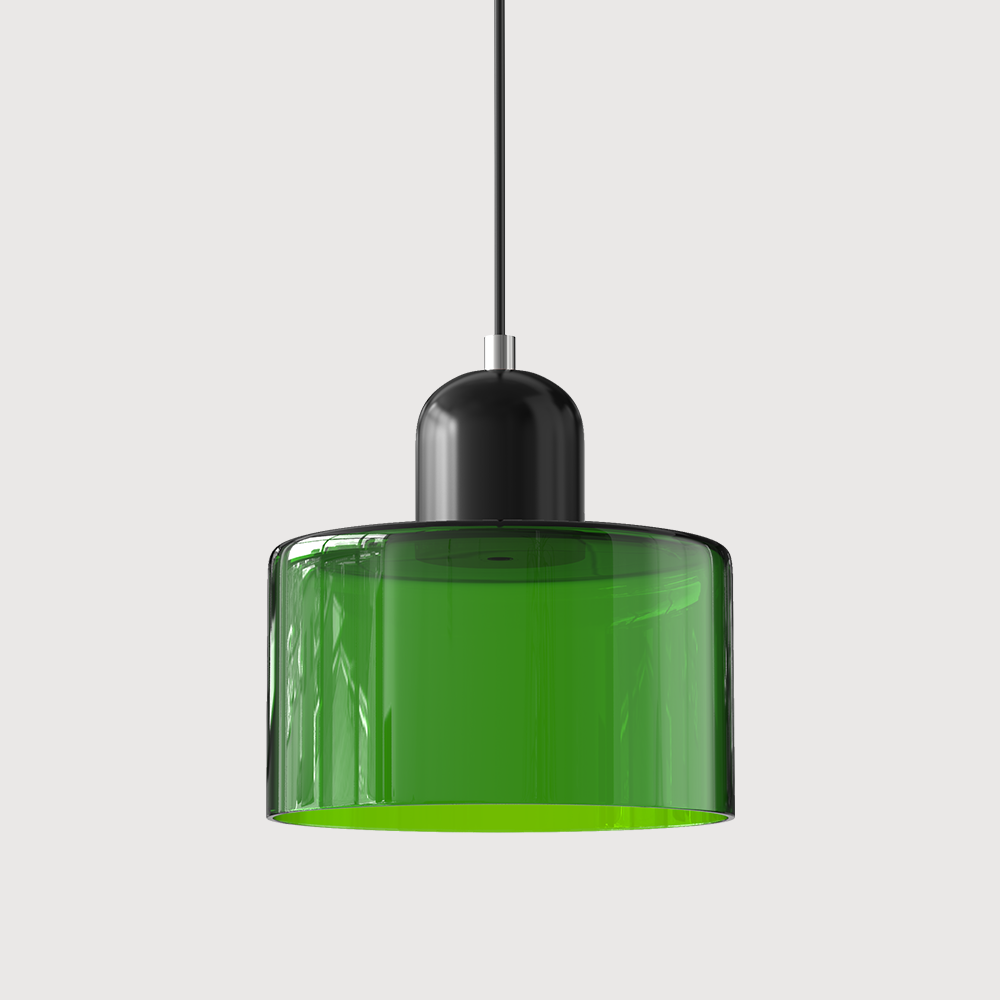 Glass Pendant Light – E27 – Coloured Glass – Adjustable Cable