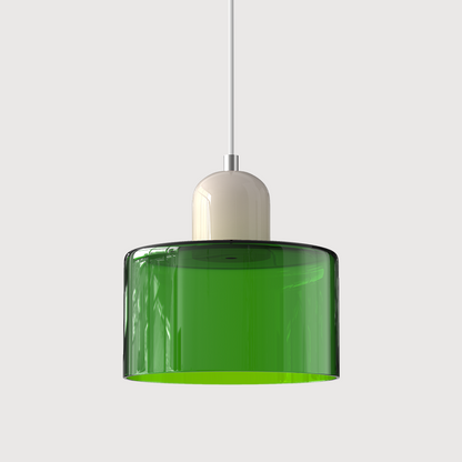 Glass Pendant Light – E27 – Coloured Glass – Adjustable Cable