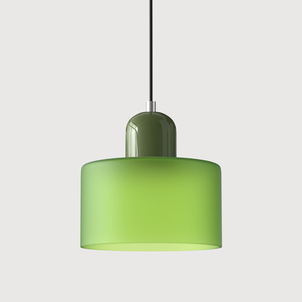 Glass Pendant Light – E27 – Coloured Glass – Adjustable Cable