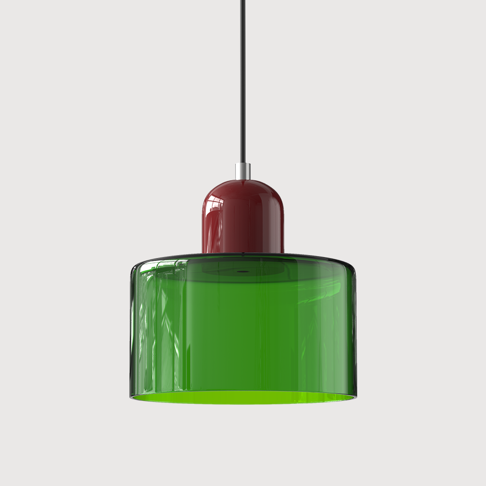 Glass Pendant Light – E27 – Coloured Glass – Adjustable Cable