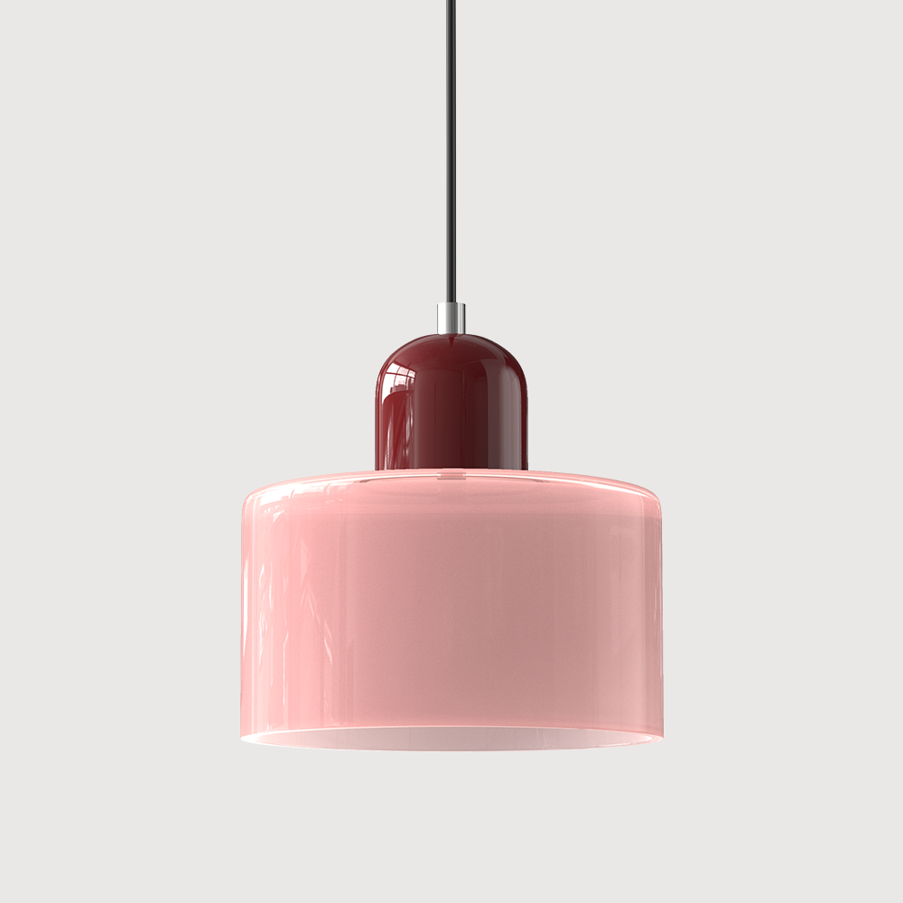 Glass Pendant Light – E27 – Coloured Glass – Adjustable Cable
