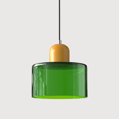 Glass Pendant Light – E27 – Coloured Glass – Adjustable Cable