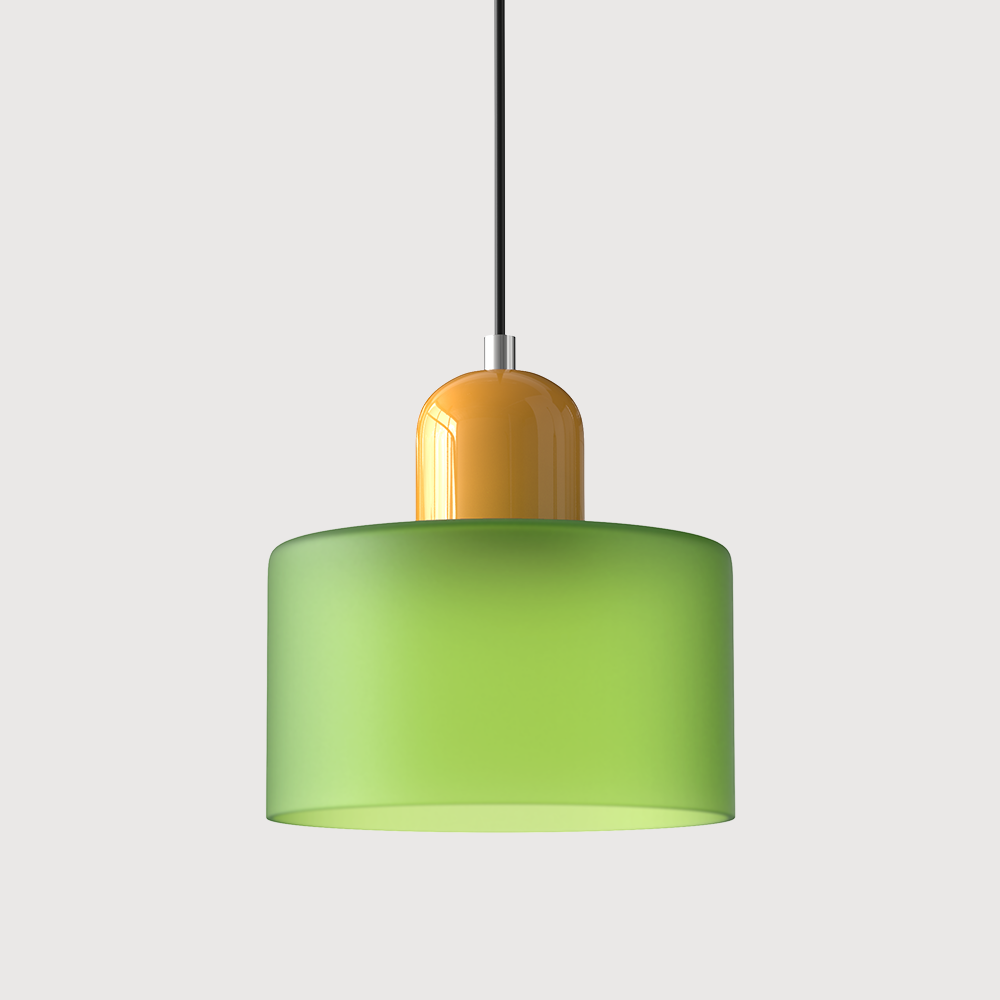Glass Pendant Light – E27 – Coloured Glass – Adjustable Cable